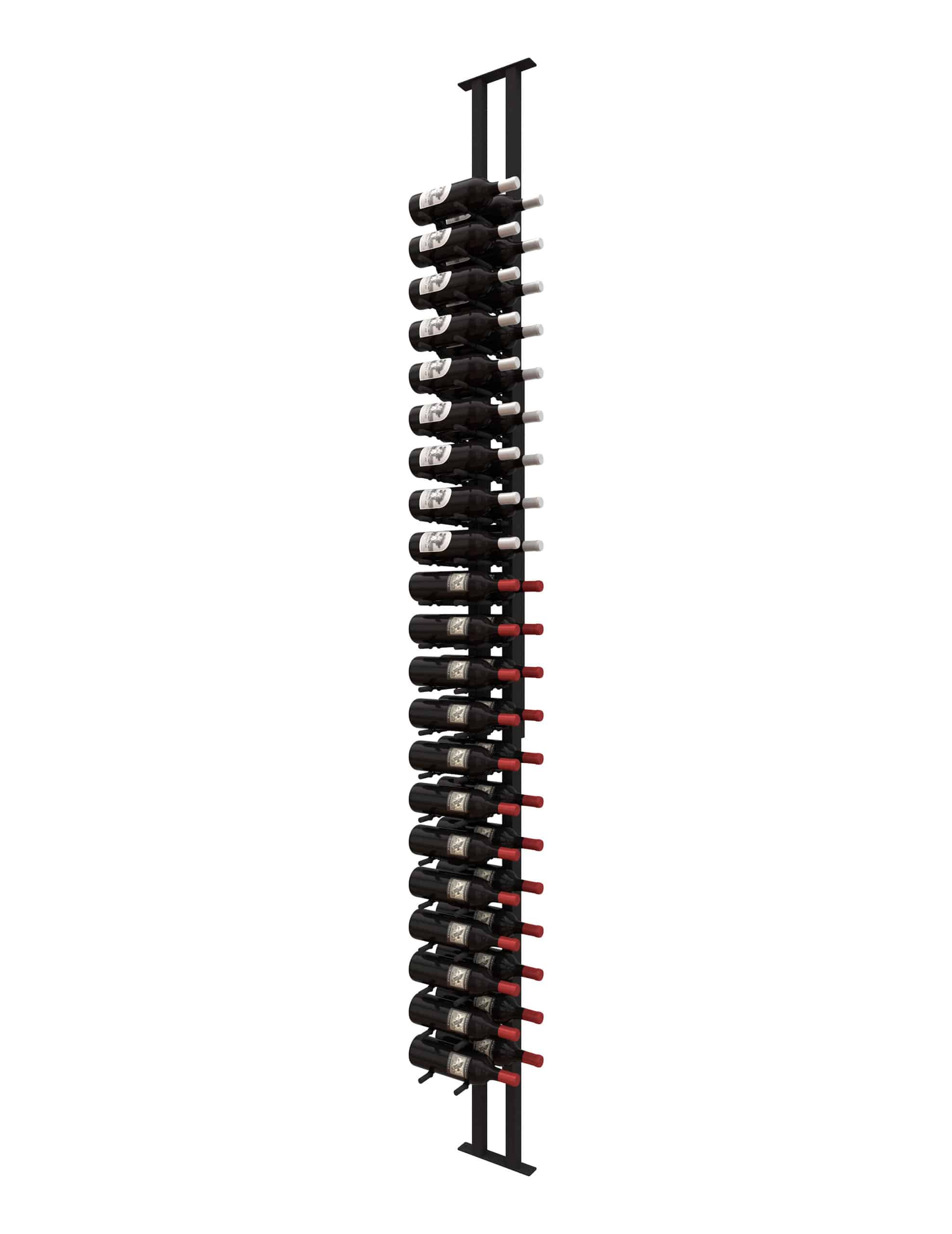 Floor-to-Ceiling Mounted Wine Rack Display — 1-Sided (42 Bottles)